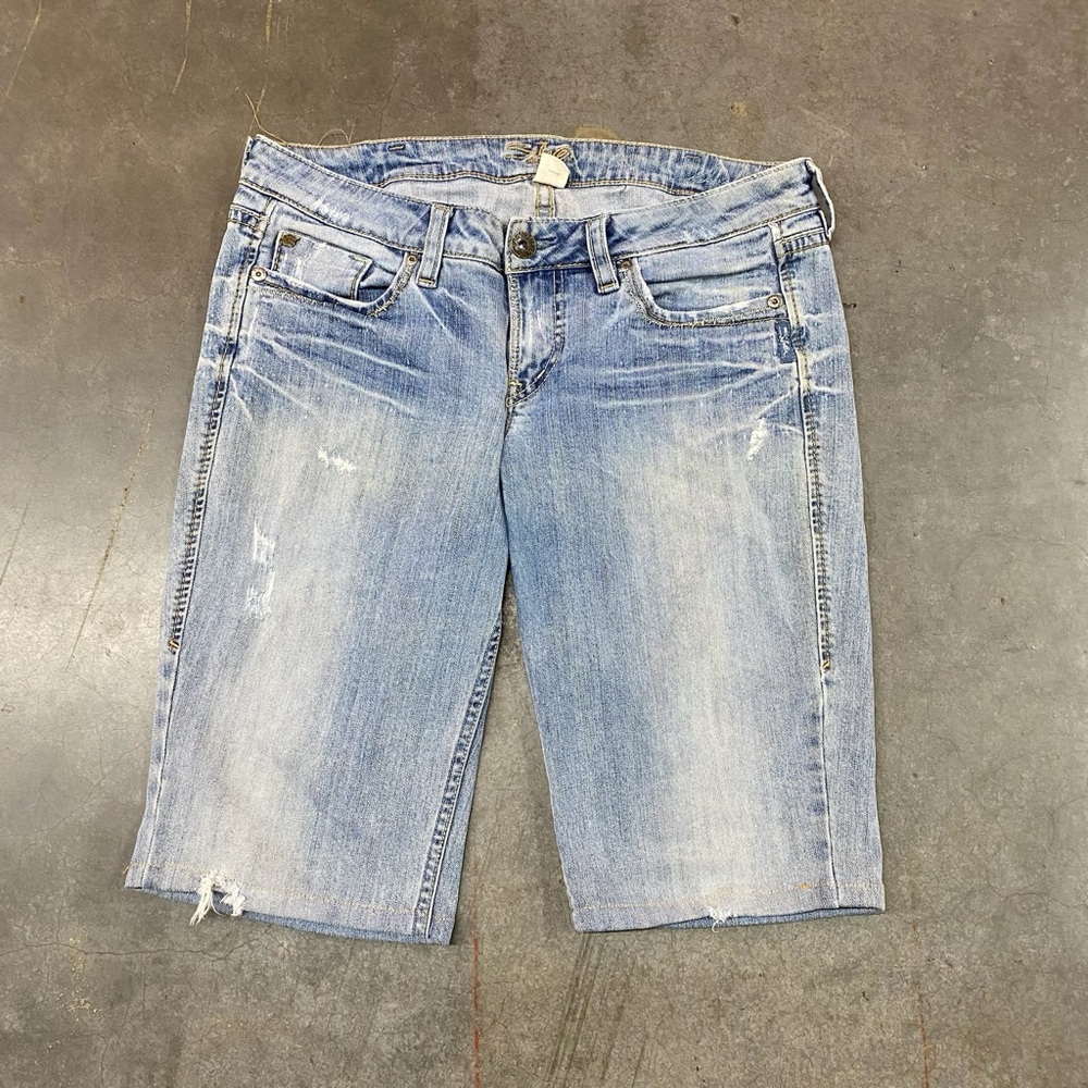Silver Jeans Denim Shorts Light‎ Wash Western glove Works Lola Women’s 32x33